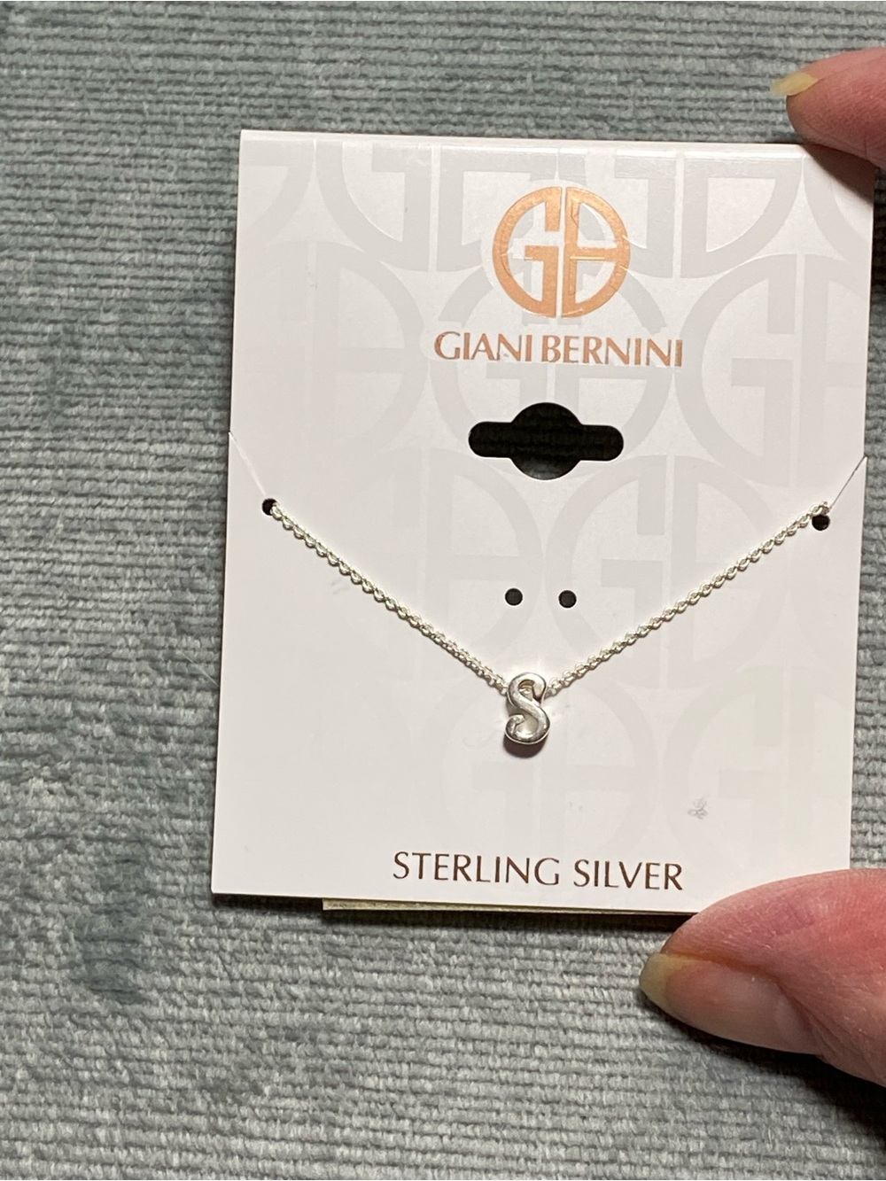 NWT Giani Bernini Sterling Silver 925 “S” Initial Necklace in Silver 17”